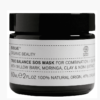en krukke med økologisk skønhed økologisk balance sos maske til kombination med pilebark,.