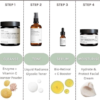 et diagram, der viser ingredienserne i Evolve Organic Beauty Enzyme + Vitamin C Cleansing Powder 70 g.